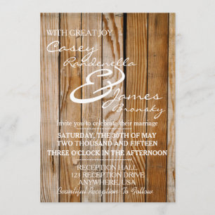 Faire-part de mariage en bois rustique
