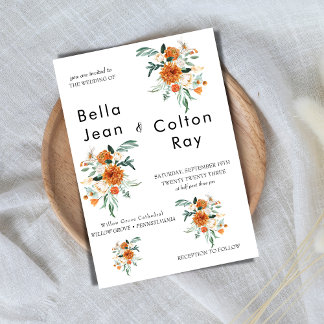 Faire-part de mariage en cascade romantique blanch