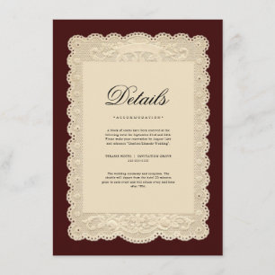Faire-part de mariage en dentelle de papier vintag