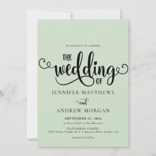 Faire-part de mariage en écriture romantique Cal