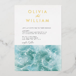 Faire-part de mariage en feuille d'aluminium Vague