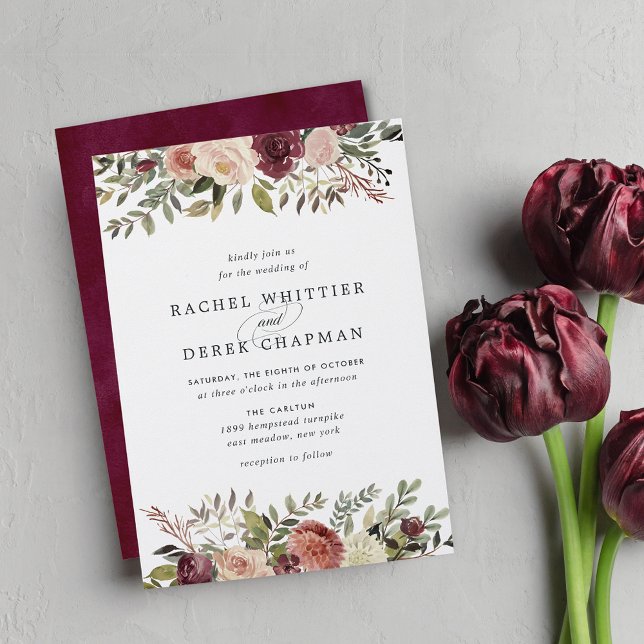 Faire-part de mariage en fleur rustique (Créateur téléchargé)