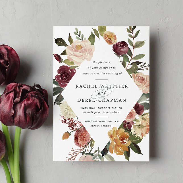 Faire-part de mariage en fleur rustique (Créateur téléchargé)