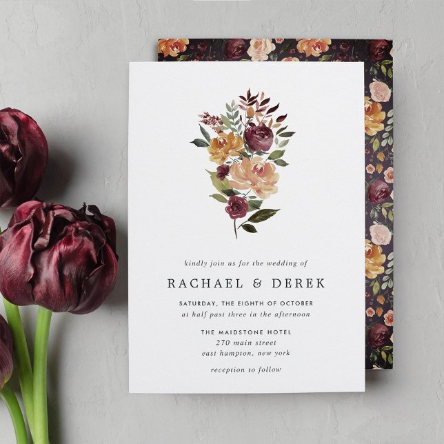 Faire-part de mariage en fleur rustique (Créateur téléchargé)