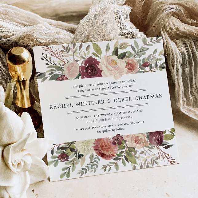 Faire-part de mariage en fleur rustique | CARRÉ (Créateur téléchargé)