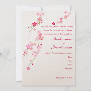 Faire-part de mariage en fleurs de cerisiers