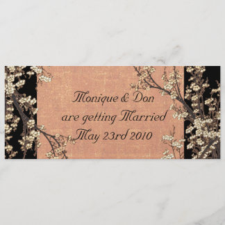 Faire-part de mariage en fleurs de prune