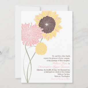 Faire-part de mariage en fleurs du jardin