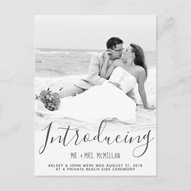 Faire-part de mariage en fuite Photo Carte postale (Devant)