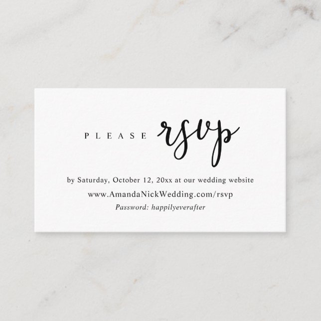 Faire-part de mariage en ligne RSVP, carte de scri (Devant)