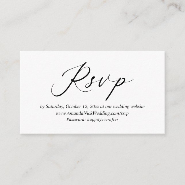 Faire-part de mariage en ligne RSVP, carte de scri (Devant)