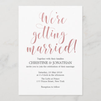 Faire-part de mariage en marbre rose pâle