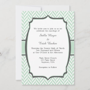 Faire-part de mariage en os blanc de mouton vert