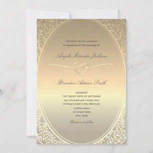 Faire-part de mariage en papier doré avec QR Code