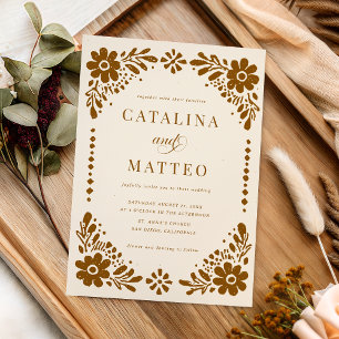 Faire-part de mariage en papier picado mexicain de