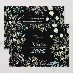 Faire-part de mariage en pastel lunatique de