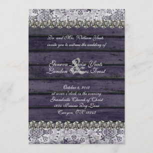 Faire-part de mariage en pierre de bois de dentell