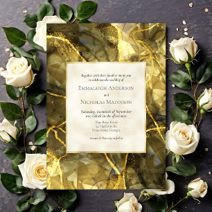 Faire-part de mariage en pierre de taille noire or