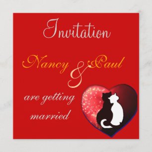 Faire-part de mariage en rouge