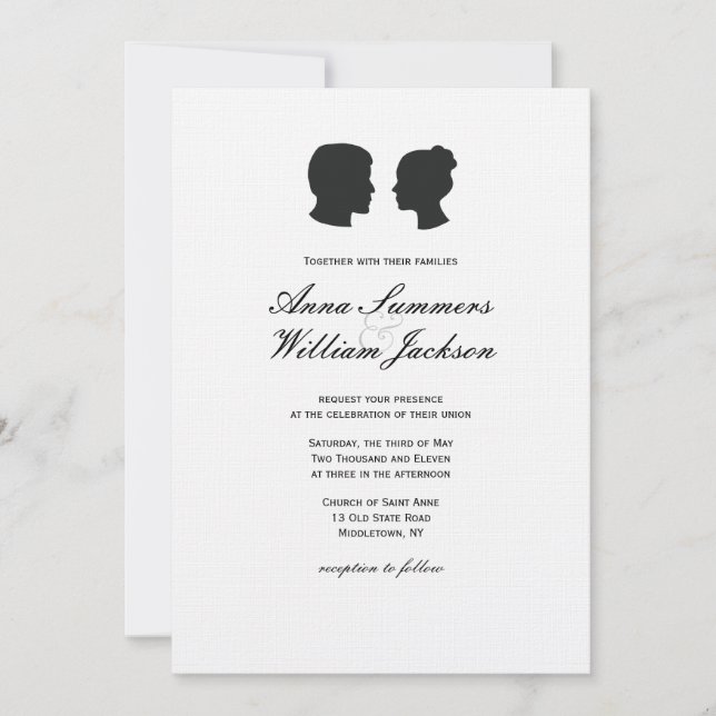 Faire-part de mariage en silhouette de couple - Do (Devant)