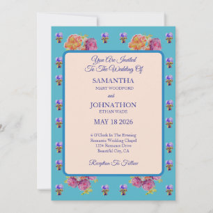 Faire-part de mariage en violette rose Chic de Sha