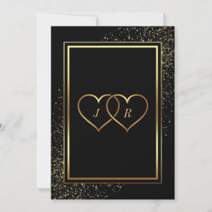 Faire-part de mariage encadrée de Parties scintill