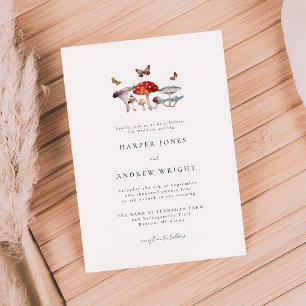 Faire-part de mariage enchanté de champignons
