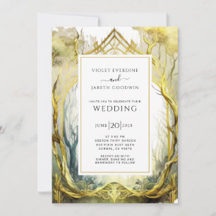 Faire-part de mariage Enchanted Gold Forest Portal