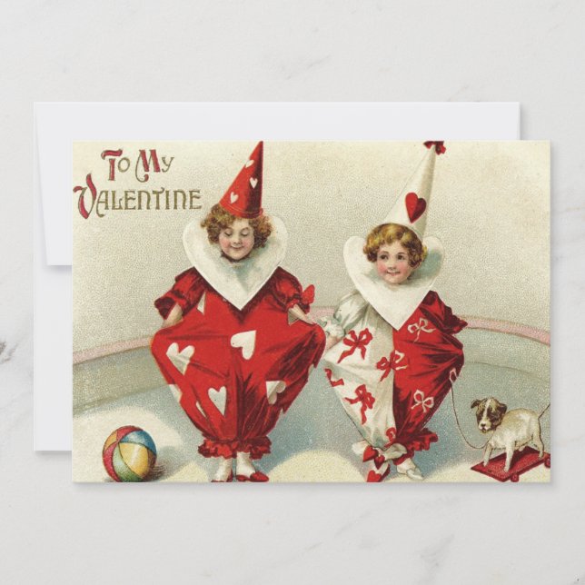 Faire-Part de Mariage Enfant Clown Chien Balle Coe (Devant)