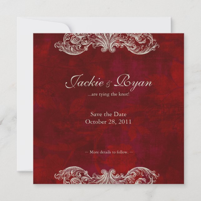 Faire-part de mariage Enregistrer la date Antique  (Devant)