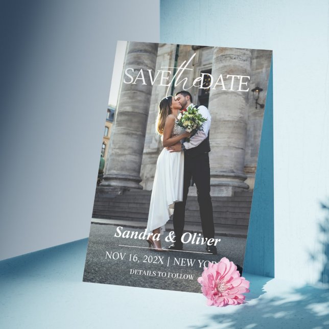 Faire-part de mariage - Enregistrer la date de cou (Wedding Invitation – Save the Date Grey Paper Look)