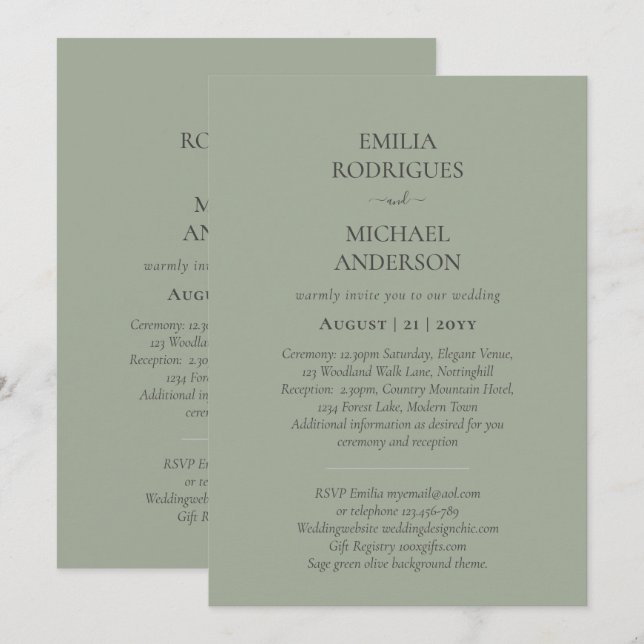 Faire-part de mariage espagnol BILINGUAL Nuestra B (Devant / Derrière)