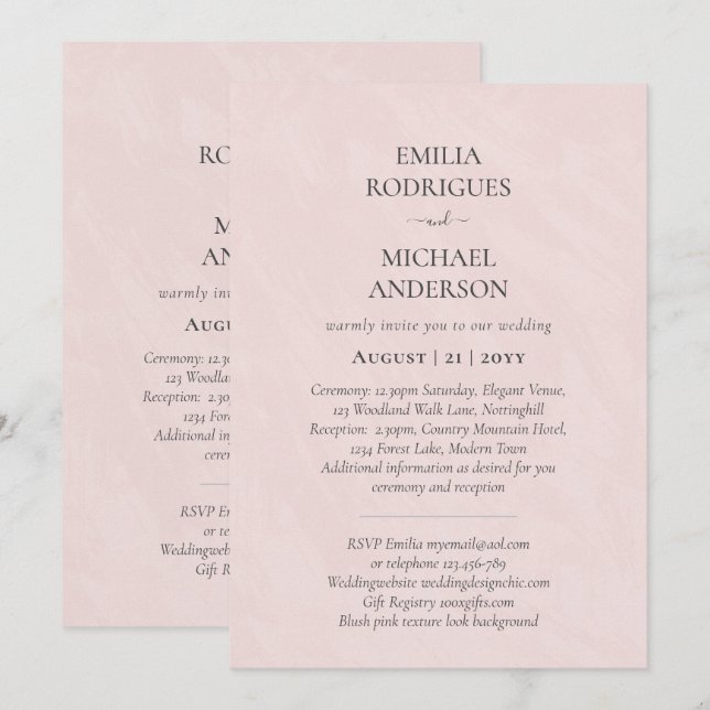 Faire-part de mariage espagnol BILINGUAL Nuestra B (Devant / Derrière)