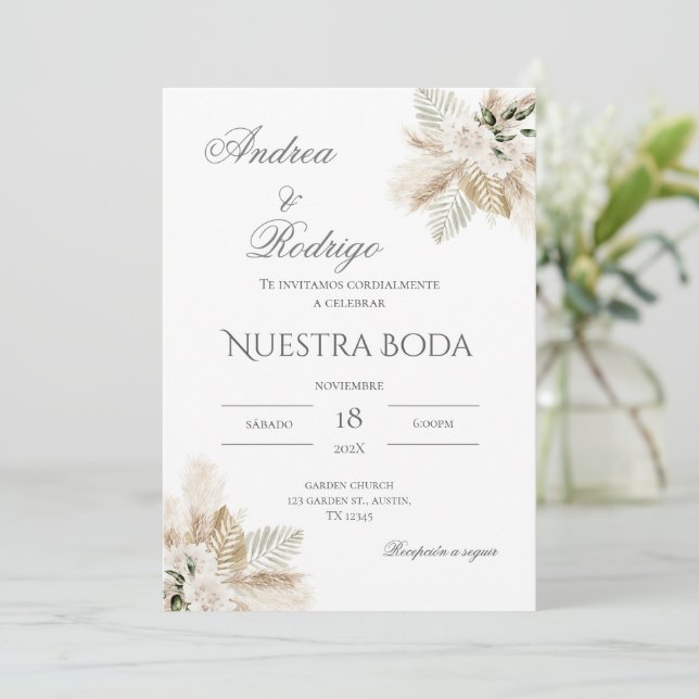 Faire-part de mariage espagnol Boho (Debout devant)