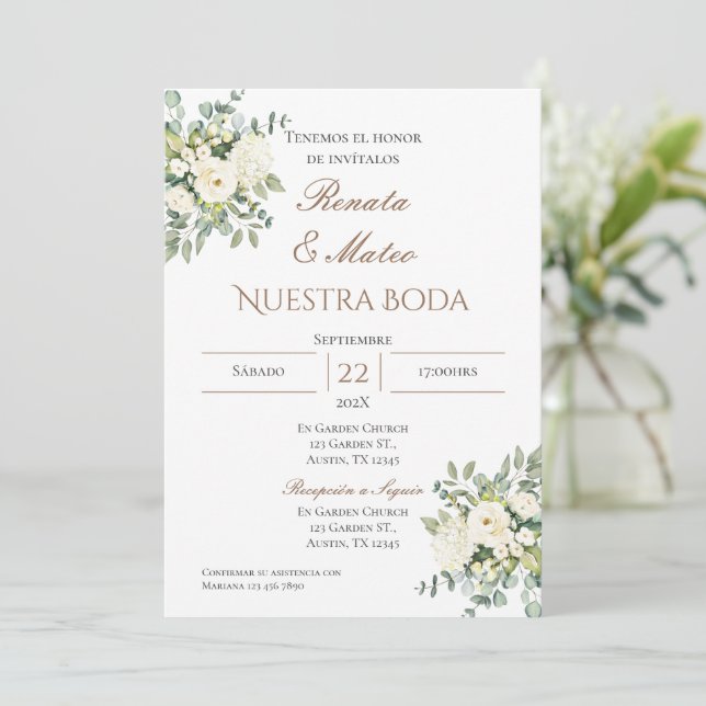 Faire-part de mariage espagnol Boho (Debout devant)
