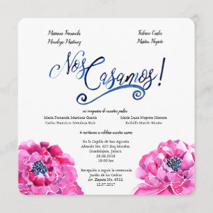 Faire-part de mariage espagnol carré, Invitación