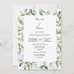 Faire-part de mariage espagnol Eucalyptus verdoyan