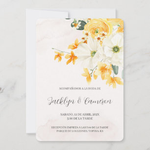 Faire-part de mariage espagnol rose orange