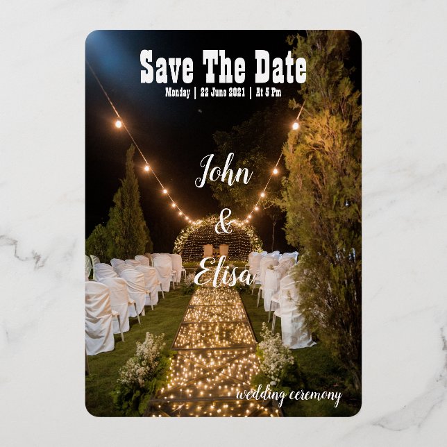 faire-part de mariage et élégante couverture (Recto)