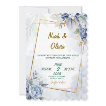 Faire-part de mariage Ethereal Blue Bloom