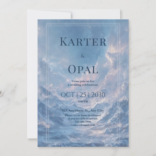 Faire-part de mariage Ethereal Mountain Sky (Devant)