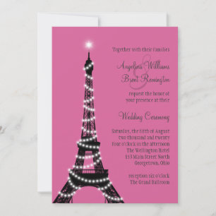 Faire-part de mariage étincelant de la tour Eiffel