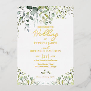 Faire-part de mariage Eucalyptus Aquarelle verdure