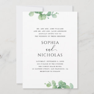 Faire-part de mariage Eucalyptus   Élégance botani
