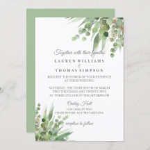 Faire-part de mariage Eucalyptus Gold Parties scin