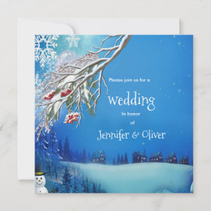 Faire-Part de Mariage Fantastique Hiver Neigeux