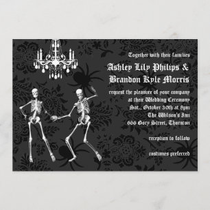 Faire-part de mariage fascinant de squelettes