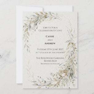 Faire-part de mariage Feuillage Or Vert