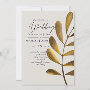 Faire-part de mariage feuille de bronze rouillé
