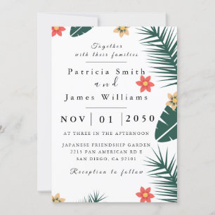 Faire-part de mariage feuille de coco
